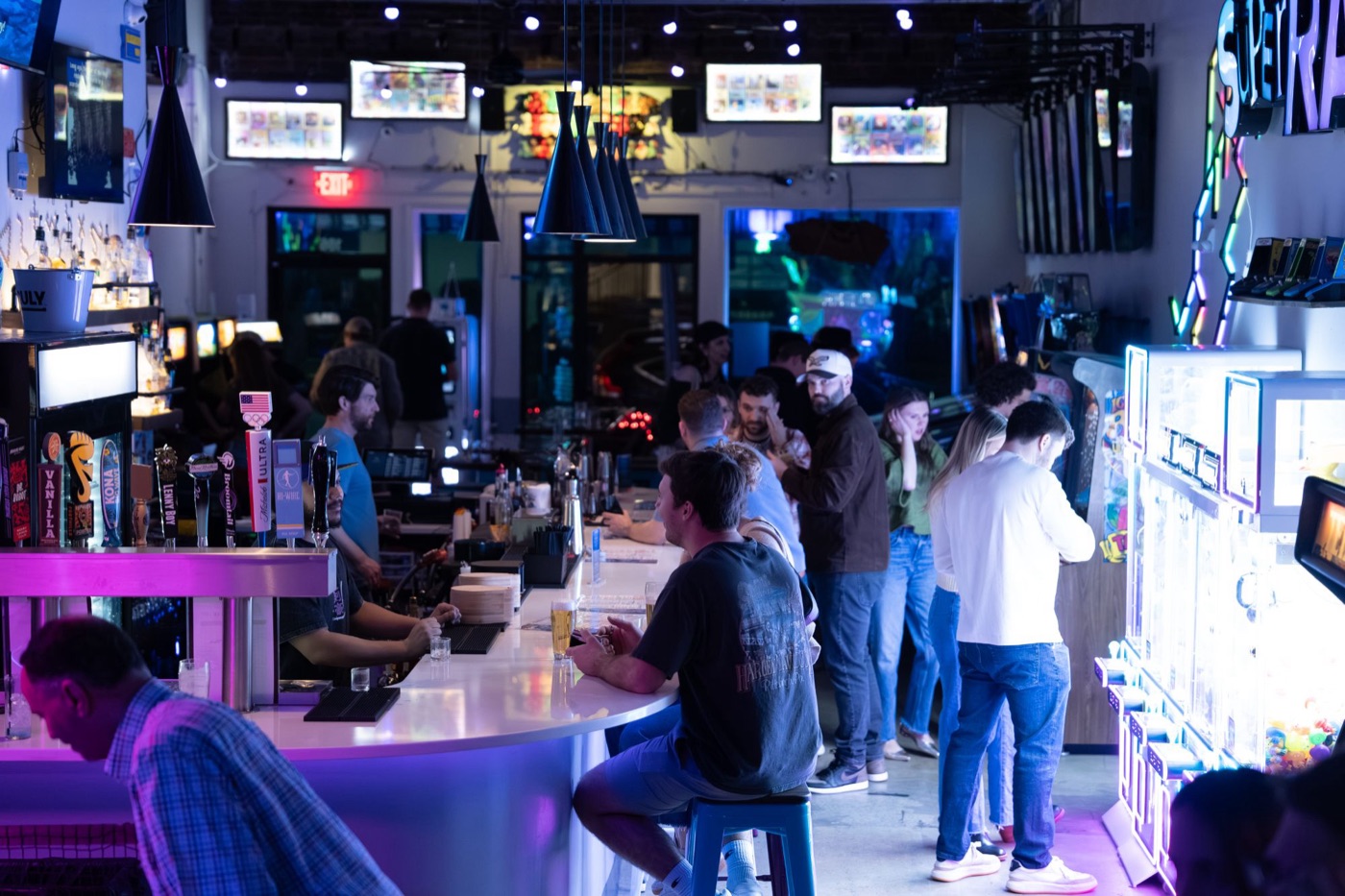 Busy night at the Super Rad bar